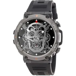 Ανδρικό ρολόι 3GUYS 3GW5601 Smartwatch με μαύρο καουτσούκ λουράκι.