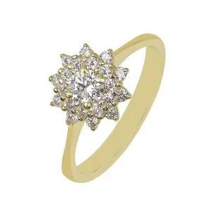 Χρυσό γυναικείο δαχτυλίδι ροζέτα DAXR24948G