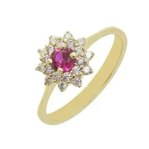 Χρυσό γυναικείο δαχτυλίδι ροζέτα DAXR24951G