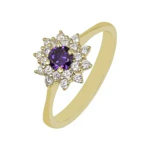 Χρυσό γυναικείο δαχτυλίδι ροζέτα DAXR24953G
