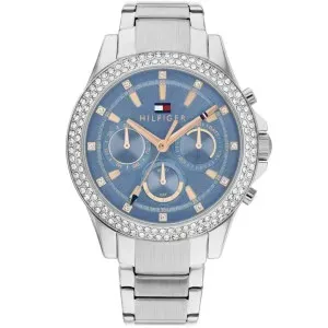 Γυναικείο ρολόι Tommy Hilfiger 1782690 Haven Le από ανοξείδωτο ατσάλι με μπλε καντράν και ασημί μπρασελέ.