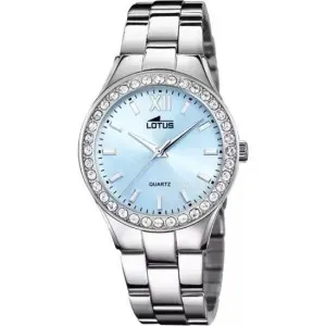 Γυναικείο ρολόι LOTUS L18883/3 από ανοξείδωτο ατσάλι με γαλάζιο καντράν και ασημί μπρασελέ.