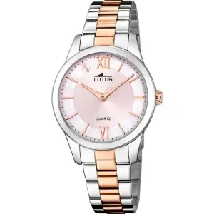 Γυναικείο ρολόι LOTUS L18891/1 από ανοξείδωτο ατσάλι με ασημί-ροζ καντράν και ασημί-ροζ χρυσό μπρασελέ.