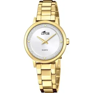 Γυναικείο ρολόι LOTUS L18893/1 από ανοξείδωτο ατσάλι με ασημί καντράν και χρυσό μπρασελέ.