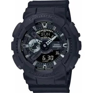 Ανδρικό ρολόι CASIO GA-114RE-1AER G-Shock Limited Edition με μαύρο καντράν και μαύρο καουτσούκ λουράκι.