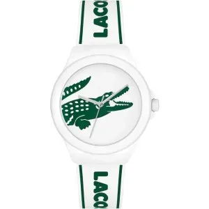 Γυναικείο ρολόι Lacoste 2001347 με λευκό καντράν και λευκό καουτσούκ λουράκι.