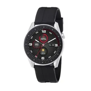 Ρολόι 3GUYS 3GW4653 Smartwatch με ψηφιακό καντράν και μαύρο καουτσούκ λουράκι.