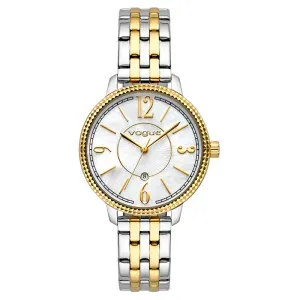 Γυναικείο ρολόι VOGUE 613261 Caroline από ανοξείδωτο ατσάλι με φίλντισι καντράν και ασημί-χρυσό μπρασελέ.