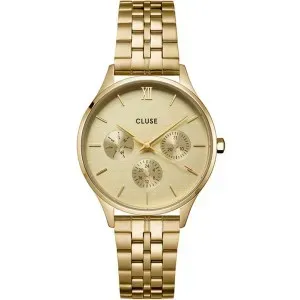 Γυναικείο ρολόι CLUSE CW10701 Minuit από ανοξείδωτο ατσάλι με χρυσό καντράν και χρυσό μπρασελέ.