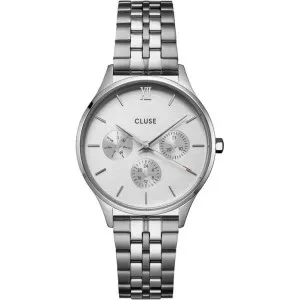 Γυναικείο ρολόι CLUSE CW10703 Minuit από ανοξείδωτο ατσάλι με ασημί καντράν και ασημί μπρασελέ.