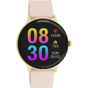 Γυναικείο ρολόι OOZOO Q00131 Smartwatch με ψηφιακό καντράν και ροζ καουτσούκ λουράκι.