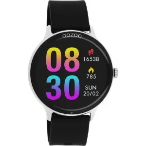 Ρολόι OOZOO Q00130 Smartwatch με ψηφιακό καντράν και μαύρο καουτσούκ λουράκι.