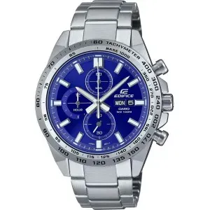 Ανδρικό ρολόι CASIO EFR-574D-2AVUEF Edifice Chronograph από ανοξείδωτο ατσάλι με μπλε καντράν και μπρασελέ.