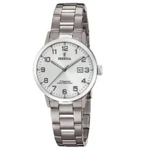 Γυναικείο ρολόι FESTINA F20436/1 Titanium με ασημί καντράν και ασημί μπρασελέ.