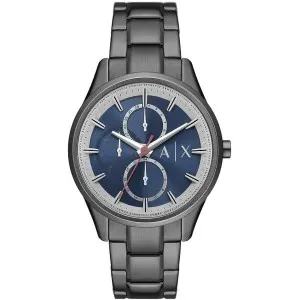 Ανδρικό ρολόι Armani Exchange AX1871 Dante από ανοξείδωτο ατσάλι με μπλε καντράν και ανθρακί μπρασελέ.