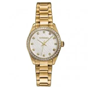 Γυναικείο ρολόι GREGIO GR440020 από ανοξείδωτο ατσάλι με ασημί καντράν και χρυσό μπρασελέ.