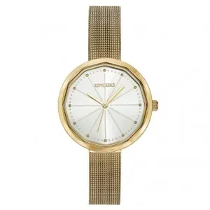 Γυναικείο ρολόι GREGIO GR460020 Urban από ανοξείδωτο ατσάλι με ασημί καντράν και χρυσό μπρασελέ.