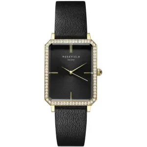 Γυναικείο ρολόι OBBLG-O51 με μαύρο καντράν και δερμάτινο λουράκι.