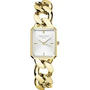 Γυναικείο ρολόι ROSEFIELD SWGSG-O55 Studio Edition 02 από ανοξείδωτο ατσάλι με λευκό καντράν και χρυσό μπρασελέ.