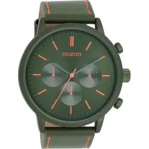 Ανδρικό ρολόι OOZOO C11206 Timepieces με λαδί καντράν και λαδί δερμάτινο λουράκι.