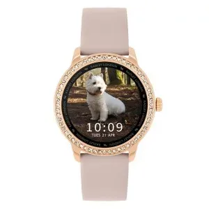 Γυναικείο ρολόι Radley London RYS07-2112 Smartwatch Series 07 με ψηφιακό καντράν και ροζ δερμάτινο λουράκι.
