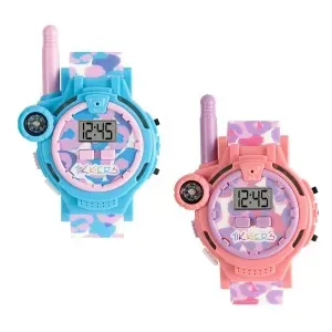 Παιδικό ρολόι Tikkers TKWALKIE-0002 Walkie Talkie Set με μπλε και ροζ καουτσούκ λουράκι.