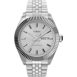 Ανδρικό ρολόι Timex TW2V17300 Waterbury από ανοξείδωτο ατσάλι με ασημί καντράν και ασημί μπρασελέ.