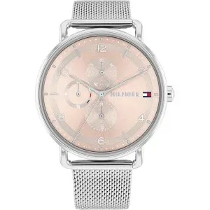 Γυναικείο ρολόι Tommy Hilfiger 1782662 Lily από ανοξείδωτο ατσάλι με ροζ καντράν και ασημί μπρασελέ.