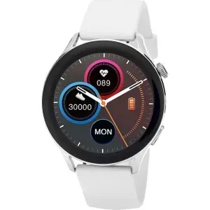 Ρολόι 3GUYS Smartwatch 3GW4648 με λευκό καουτσούκ λουράκι.
