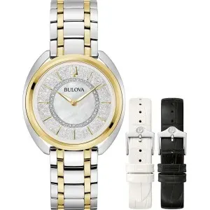 Γυναικείο ρολόι BULOVA 98X134 Duality Diamonds Gift Set από ανοξείδωτο ατσάλι με μπρασελέ.