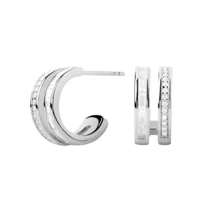 Γυναικεία σκουλαρίκια P D PAOLA AR02-968-U Essentials Bianca Double Band  από ασήμι 925.