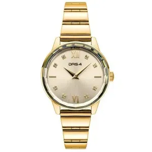 Γυναικείο ρολόι DAS.4 2031100841 από ανοξείδωτο ατσάλι με χρυσό καντράν και χρυσό μπρασελέ.