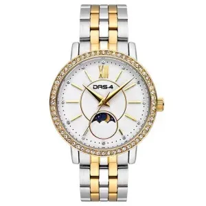 Γυναικείο ρολόι DAS.4 2031101161 από ανοξείδωτο ατσάλι με λευκό καντράν και ασημί-χρυσό μπρασελέ.