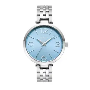 Γυναικείο ρολόι DAS.4 2031101483 από ανοξείδωτο ατσάλι με γαλάζιο καντράν και ασημί μπρασελέ.