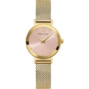 Γυναικείο ρολόι PIERRE LANNIER 035R552 Pure από ανοξείδωτο ατσάλι με ροζ καντράν και μπρασελέ.