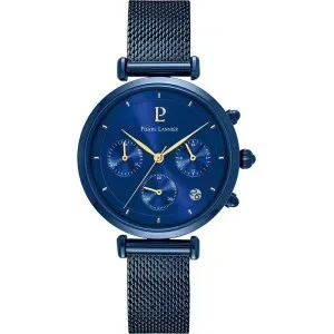 Γυναικείο ρολόι PIERRE LANNIER 084J869 Lutecia Chronograph από ανοξείδωτο ατσάλι με μπλε καντράν και μπρασελέ.