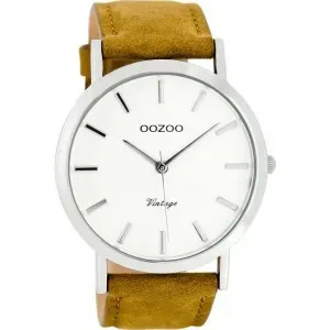 Ρολόι OOZOO C8117 Timepieces Vintage με Καφέ Δερμάτινο Λουράκι