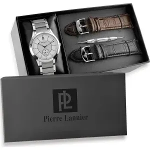 Ανδρικό ρολόι PIERRE LANNIER 360D121 Classic από ανοξείδωτο ατσάλι με ασημί καντράν και μπρασελέ.