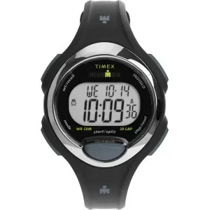 Γυναικείο ρολόι TIMEX TW2W17300 Ironman 30 Chronograph με ψηφιακό καντράν και μαύρο λουράκι.