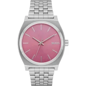 Γυναικείο ρολόι NIXON A045-2719-00 Time Teller από ανοξείδωτο ατσάλι με ροζ καντράν και μπρασελέ.
