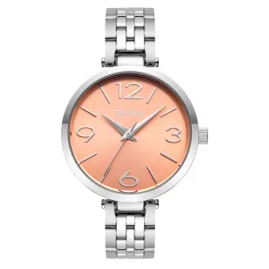 Γυναικείο ρολόι DAS.4 2031101481 από ανοξείδωτο ατσάλι με ροζ καντράν και μπρασελέ.