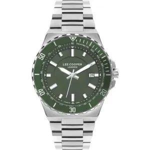 Ανδρικό ρολόι LEE COOPER LC07622.370 Chronograph με πράσινο καντράν και μπρασελέ.