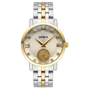 Γυναικείο ρολόι DAS.4 2031101261 από ανοξείδωτο ατσάλι με χρυσό καντράν και μπρασελέ.