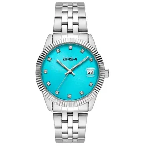 Γυναικείο ρολόι DAS.4 2031101082 από ανοξείδωτο ατσάλι με γαλάζιο καντράν και μπρασελέ.
