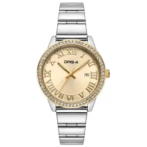Γυναικείο ρολόι DAS.4 2031100982 από ανοξείδωτο ατσάλι με χρυσό καντράν και μπρασελέ.