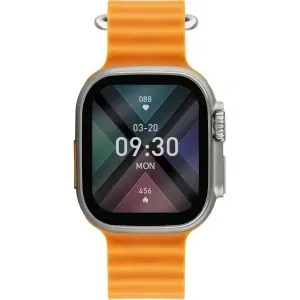 Ανδρικό ρολόι LEE COOPER LC.SM.3.09 Smartwatch με ψηφιακό καντράν και πορτοκαλί καουτσούκ λουράκι.