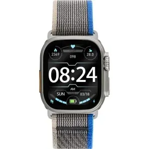 Ρολόι LEE COOPER LC.SM.3.14 Smartwatch με ψηφιακό καντράν και γκρι υφασμάτνο λουράκι.