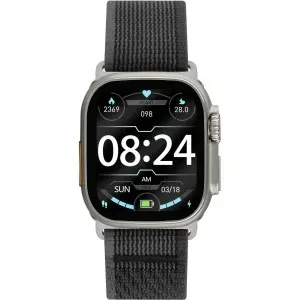 Ρολόι LEE COOPER LC.SM.3.15 Smartwatch με ψηφιακό καντράν και γκρι υφασμάτνο λουράκι.
