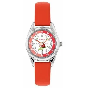 Παιδικό ρολόι TIKKERS X RSPB TKRSPB08 Ladybird με πολύχρωμο καντράν και κόκκινο δερμάτινο λουράκι.
