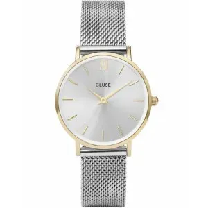 Γυναικείο ρολόι CLUSE CW0101203015 Minuit από ανοξείδωτο ατσάλι με ασημί καντράν και μπρασελέ.